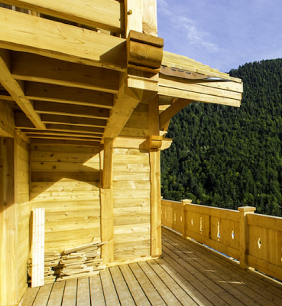 Construction en bois panneaux-poutres