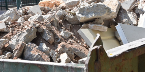 Benne de déchets d'un chantier du bâtiment